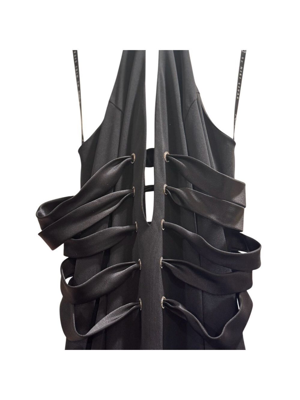 Niki Livas Black Strappy Back Formal Evening Dress Size 12